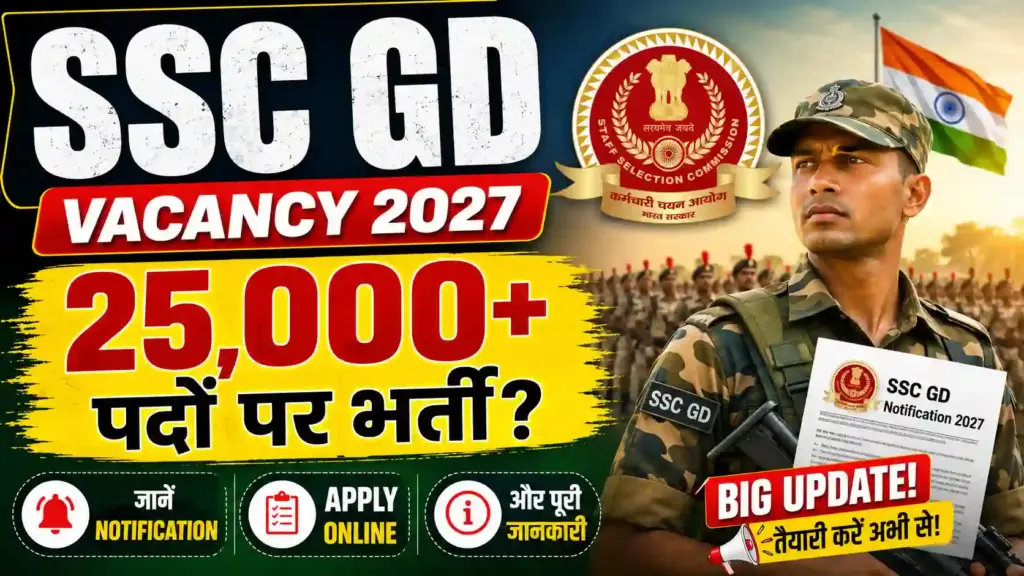 SSC GD Vacancy 2027: 25,000+ पदों पर भर्ती? जानें Notification, Apply Online और पूरी जानकारी