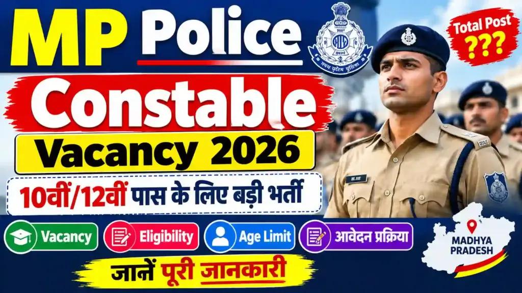 MP Police Constable Vacancy 2026: 10वीं/12वीं पास के लिए बड़ी भर्ती, जानें Vacancy, Eligibility, Age Limit और आवेदन की पूरी जानकारी