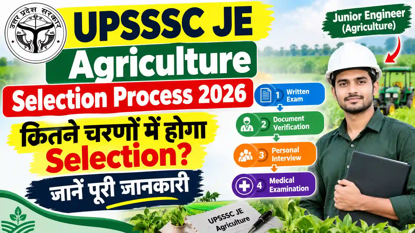 UPSSSC JE Agriculture Selection Process 2026: कितने चरणों में होगा Selection? जानें पूरी जानकारी