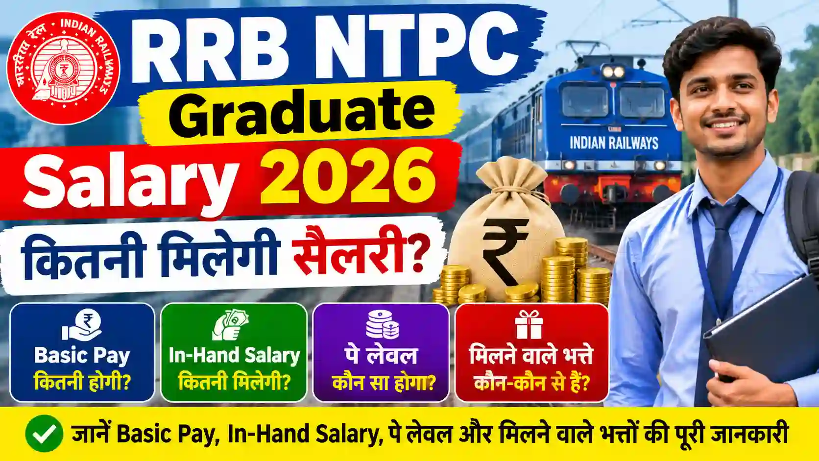 RRB NTPC Graduate Salary 2026: कितनी मिलेगी सैलरी? जानें Basic Pay, In-Hand Salary, पे लेवल और मिलने वाले भत्तों की पूरी जानकारी